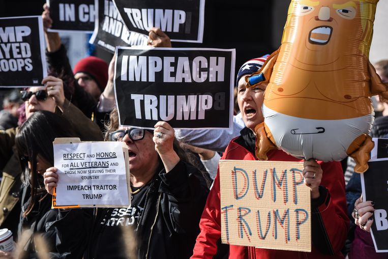 Een anti-Trump-betoging in New York. Beeld AFP