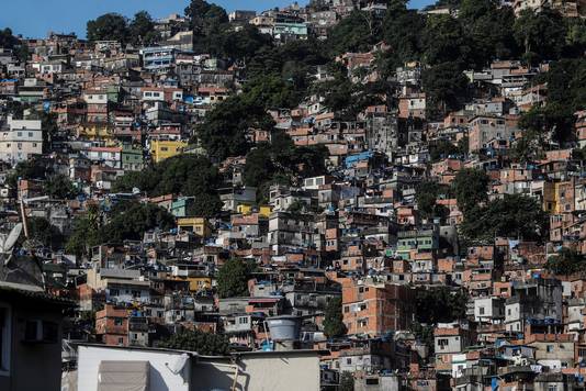 De sloppenwijk Rocinha in Rio de Janeiro.