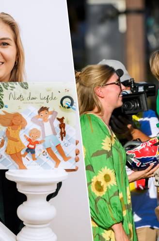 Sarah De Bie, vrouw van Wout van Aert, schrijft kinderboek over ouderliefde: “Als papa vertrekt, wordt drie even twee”