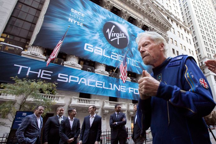 Richard Branson, de oprichter van Virgin Galactic, in New York.