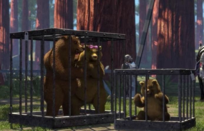 De drie beren werden opgepakt door de koning.