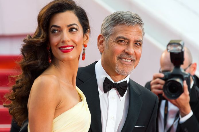 Amal Clooney met haar man George tijdens het Filmfestival van Cannes in 2016.