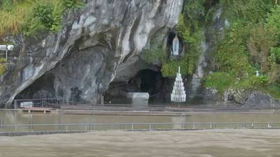 Lourdes Grotto is under water