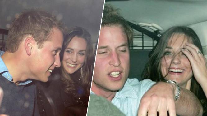 Beelden van jonge prins William en Kate Middleton die stevig feesten gaan viraal