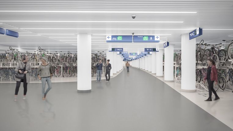 Impression of the new bike room.  ProRail picture