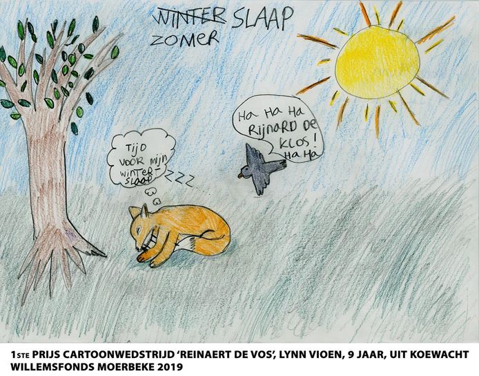 De winnende tekening van Lynn Vioen (9) uit Koewacht.