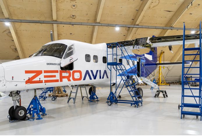 Het waterstofvliegtuig waarmee ZeroAvia in 2024 vanaf Rotterdam naar London wil vliegen.