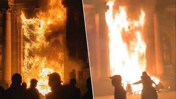 Des manifestants mettent le feu à l’entrée de la mairie de Bordeaux: “Un acte criminel”