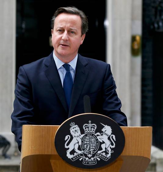 David Cameron tijdens een mededeling over de aanval op Jihadi John.