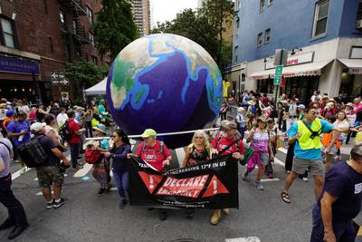 Klimaatdemonstranten richten zich in New York tot wereldleiders