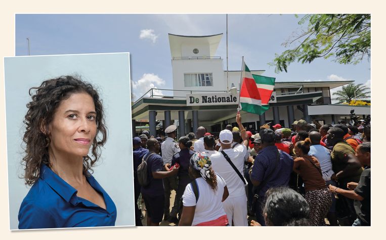 Tessa (55) over de rellen in Paramaribo: “Het lijkt wel een oorlogsgebied” Beeld ANP