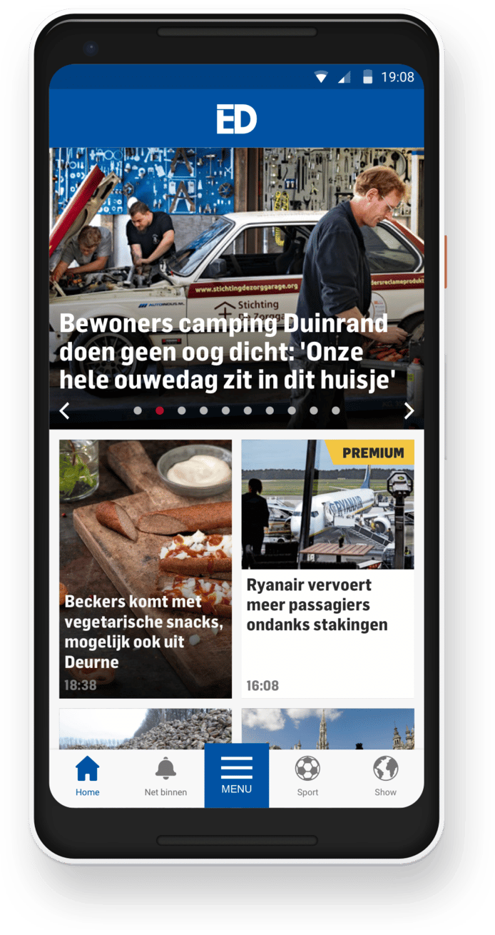 De homepage.