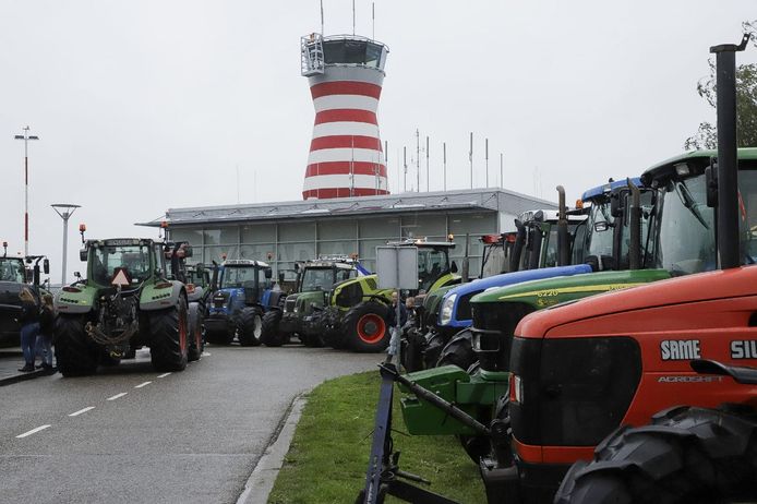 Protest bij Lelystad Airport.