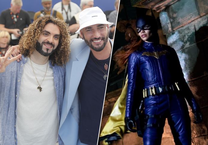 V.l.n.r.: het regisseursduo Adil El Arbi en Bilall Fallah en hun 'Batgirl'