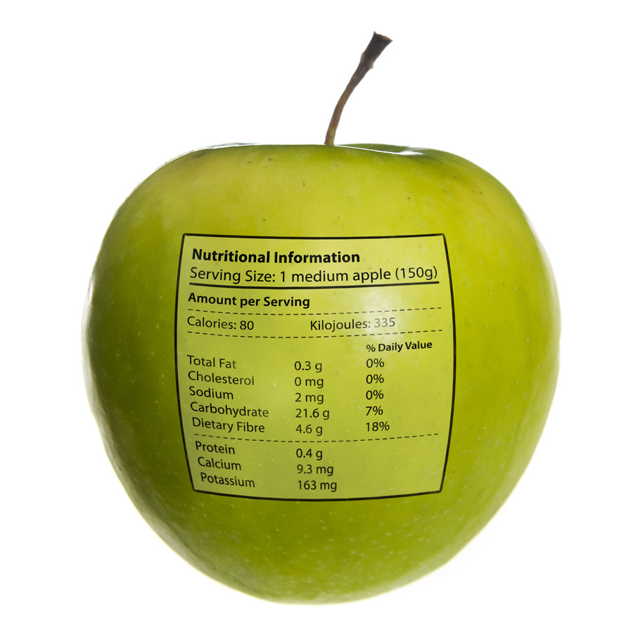 Сколько калорий в одном зеленом яблоке