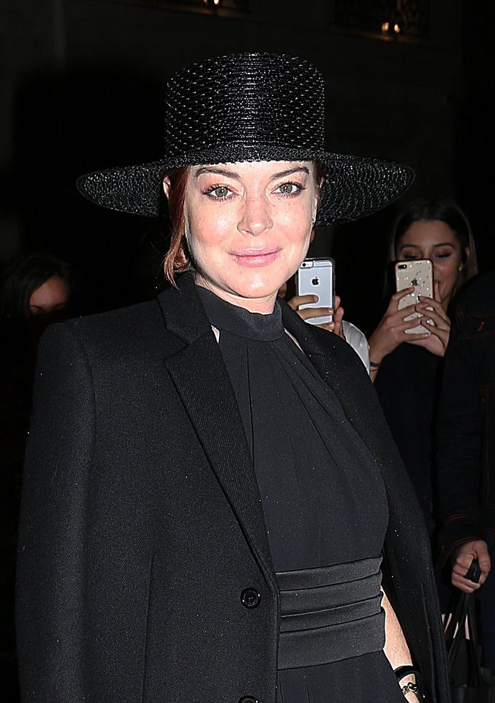 Lindsay Lohan gefotografeerd in Parijs op 27 september 2018 .