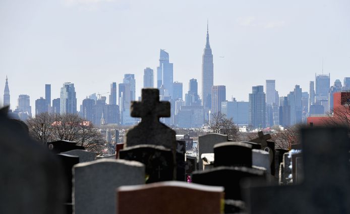 Een begraafplaats in Brooklyn, New York.