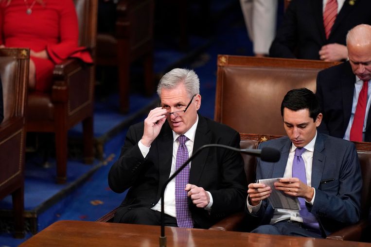 De Republikeinse fractievoorzitter Kevin McCarthy. Beeld AP