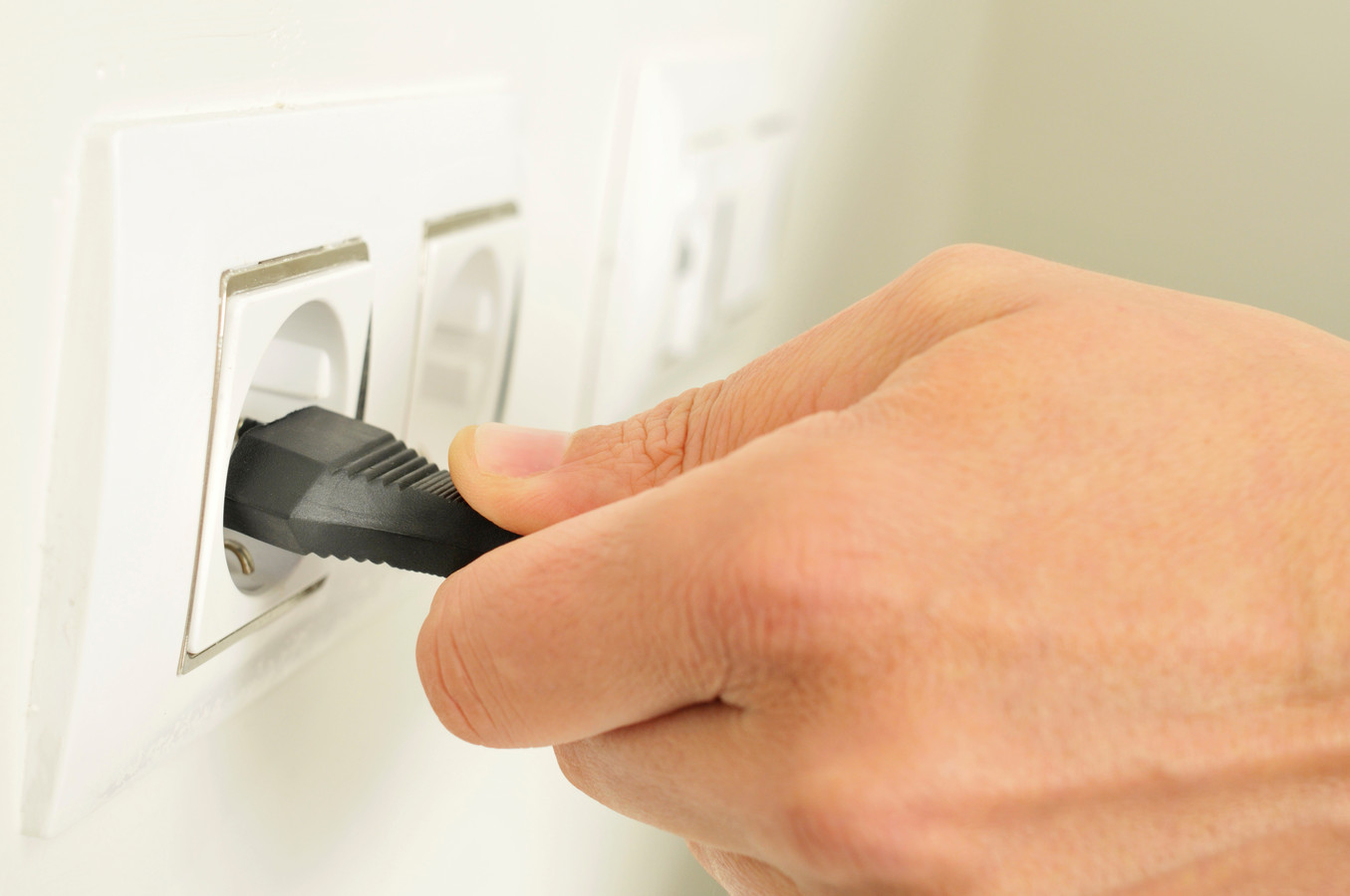 Electrician Installing a Light Switch Stock Image - Image of electric, electrica