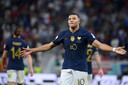Kylian Mbappe na zijn doelpunt tegen Polen.