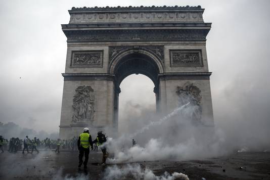 Bij eerdere protesten in de Franse hoofdstad vielen rake klappen.