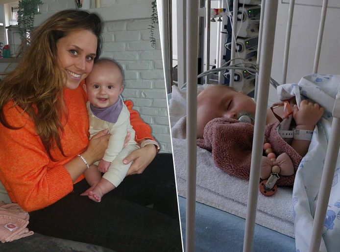 Mama Lieselotte De Soete en haar dochtertje Lyoni in betere tijden (links). Lyoni ligt sinds donderdag in het ziekenhuis.
