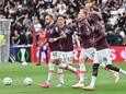 Spelers van West Ham United tijdens de warming-up.