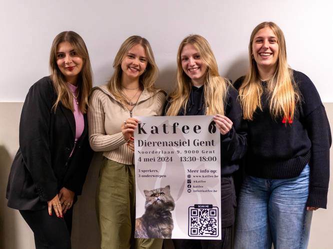 Vier studenten organiseren Katfee: een evenement ten voordele van asielkatten