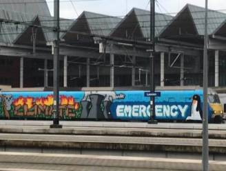 Graffiti-artiest bekladt trein met indrukwekkende klimaatboodschap