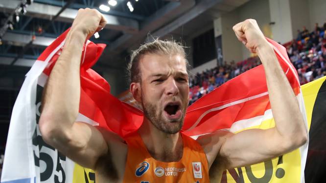 Hoogspringer Douwe Amels stunt met historisch goud op EK indoor: ‘Ik heb iets geks gedaan’
