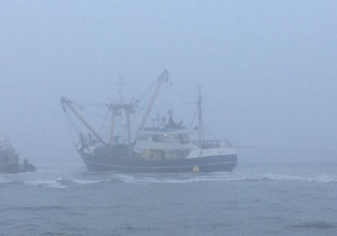 Een kotter verkeert in grote nood op de Noordzee. Foto ter illustratie.