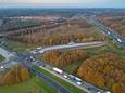 Knooppunt Paalgraven met rechts de A50 richting Nijmegen.