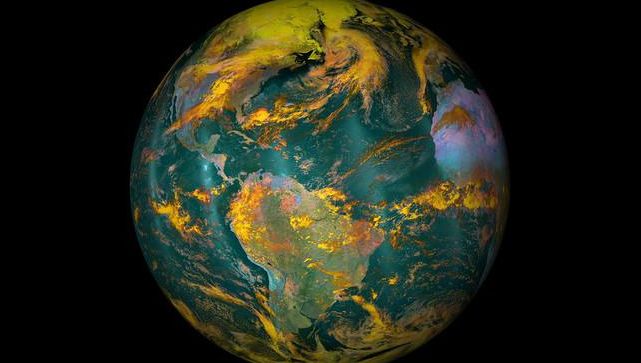 Een foto van de aarde, verspreid door NASA. Als we niets doen aan de broeikasgassen, stevenen we af op de zesde massa-extinctie, stelt Wiens.