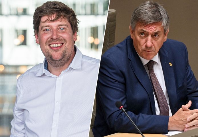 Fotomontage: Groen-covoorzitter Jeremie Vaneeckhout en Vlaams minister-president Jan Jambon