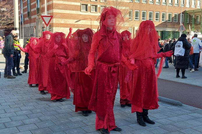 Opvallende figuren tijdens het protest op de A12.