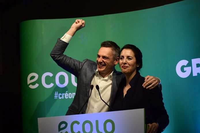 Benoit Hellings (Groen) and Zakia Khattabi (ECOLO) hebben iets te vieren in Brussel.