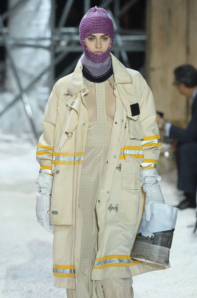 Balaclava gespot bij de herfst-wintercollectie 2018 van Calvin Klein tijdens New York Fashion Week.