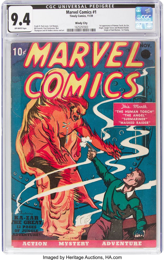 Het eerste stripboek van Marvel
