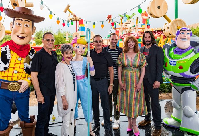 De cast van ‘Toy Story 4': Tom Hanks, Annie Potts, Bo Peep, Tim Allen, Tony Hale, Christina Hendricks, Keanu Reeves.