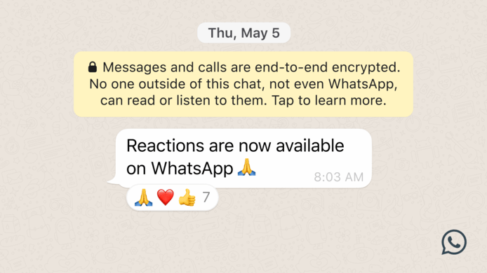 De nieuwe reactie-emoji van WhatsApp