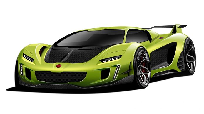 Eerste schetsen van Gemballa's eigen supercar.