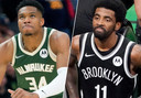 Giannis Antetokounmpo en Kyrie Irving.
