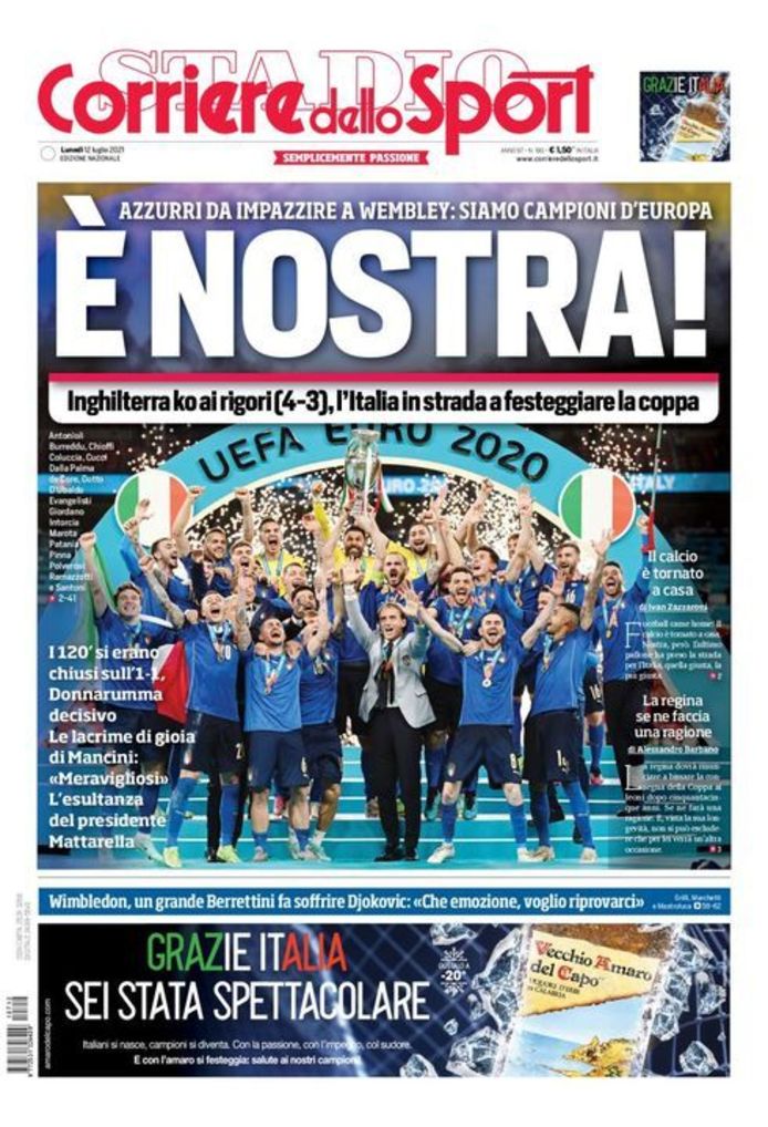 De Corriere dello Sport over de EK-finalel.