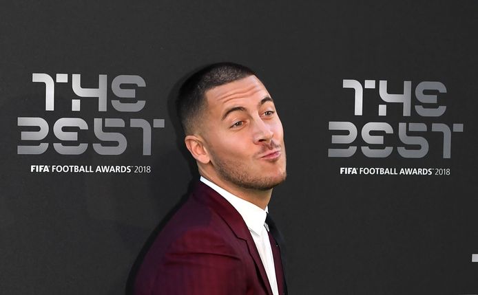 Eden Hazard op de groene loper van ‘The Best FIFA Football Awards’ 2018 in Londen.