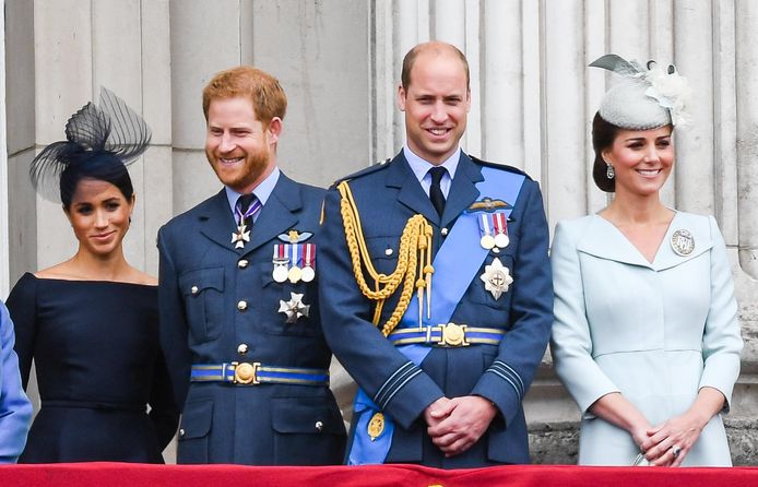 Meghan, Harry, William en Catherine toen alles nog koek en ei was.