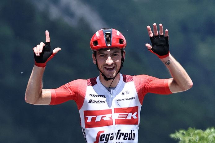 Giulio Ciccone hield Jonas Vingegaard achter zich in de laatste etappe in de Dauphiné.
