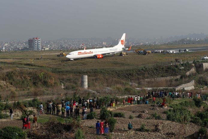 Een vliegtuig van Malindo Air is van de landingsbaan geraakt in Kathmandu, in Nepal. Archieffoto.
