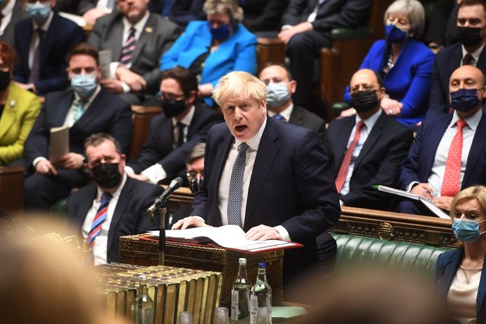 Boris Johnson, woensdag in het Lagerhuis.