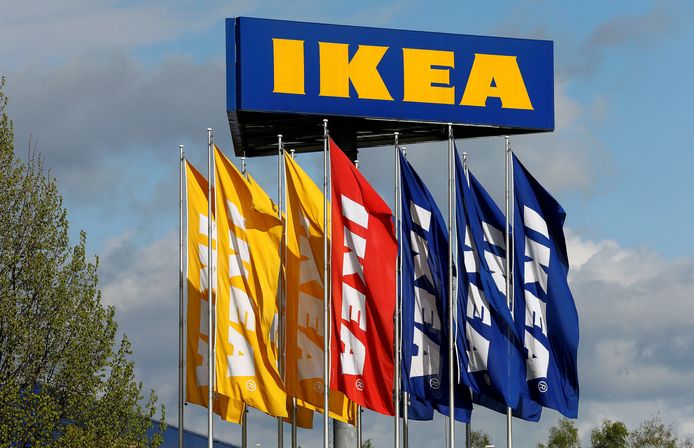 Het logo van Ikea voor een vesting.