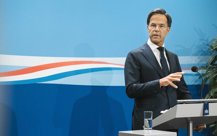 Rutte eerder vandaag tijdens een persconferentie na afloop van de Nederlandse ministerraad.